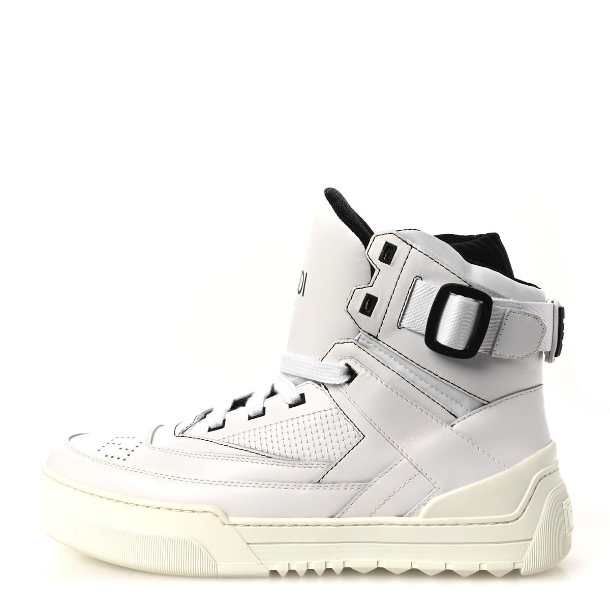 Fendivitello Nylon Logo High Top Sneakers 7 Ultra White Black