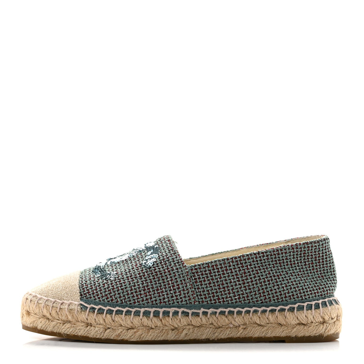 Toile Sequin CC Espadrilles Green