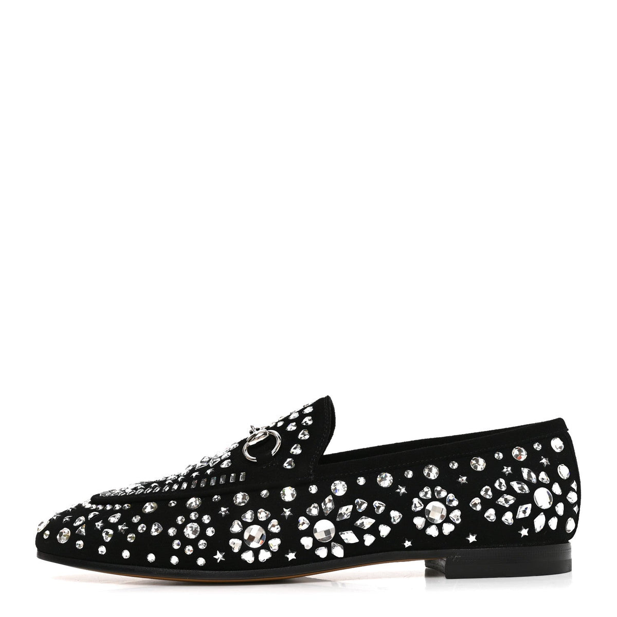 Kid Scamosciato Crystal GG Monogram Jordaan Loafer Black