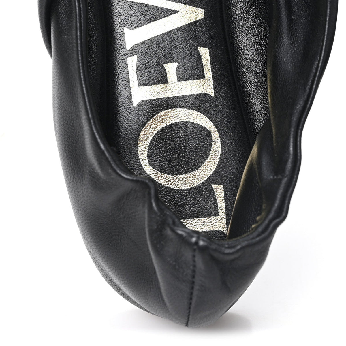 Loewe Lambskin Women's Pebble Ballerina Flats 35 Black