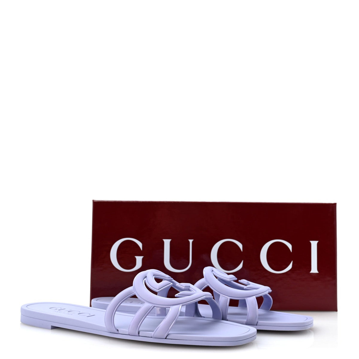 Gucci Rubber Women's Interlocking G Slide Sandals 40 Roger Glicine