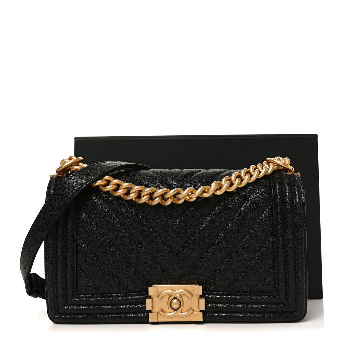 Medium Quilted Caviar Flap Shoulder Bag