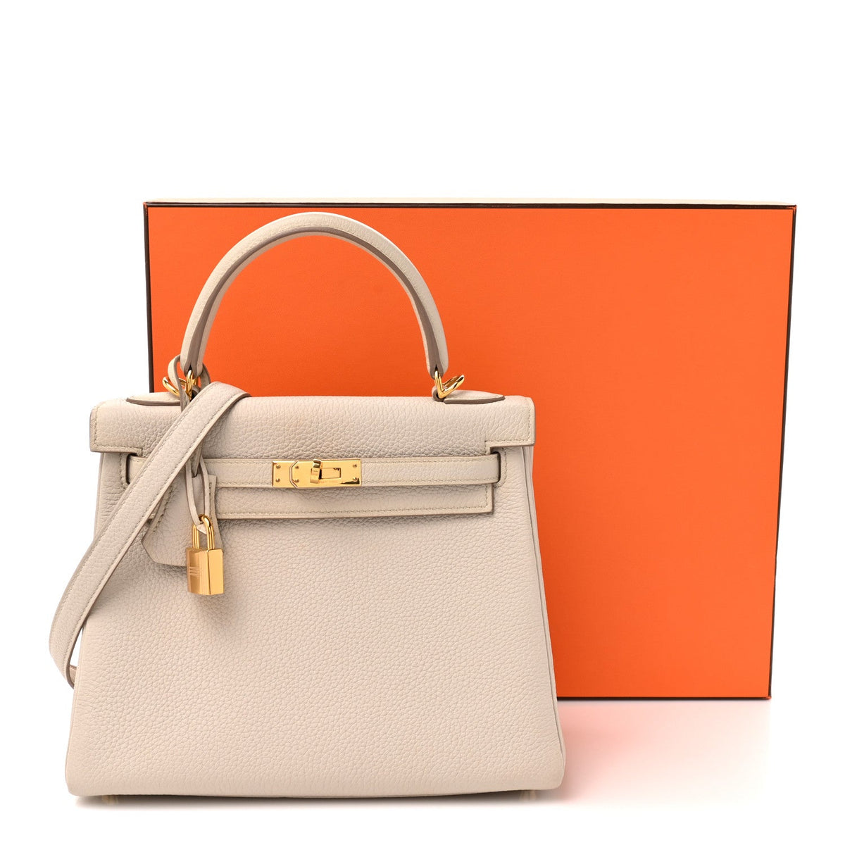 Togo Kelly Retourne 25 Beton Handbag