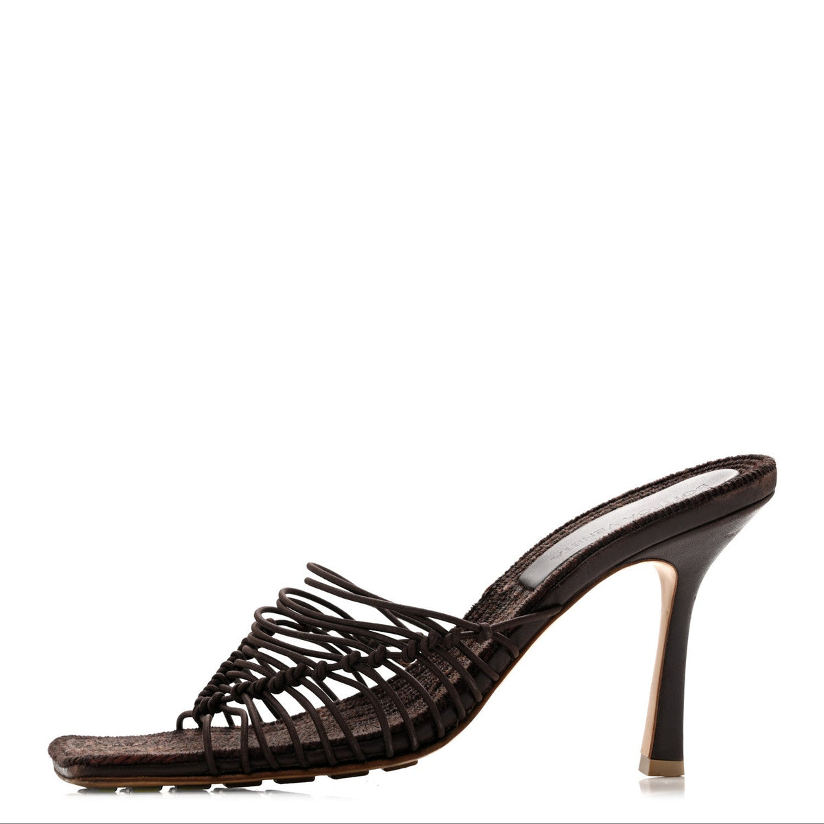 Bottega Venetaraffia Elasticized Stretch Mule Sandals Bitter Chocolate
