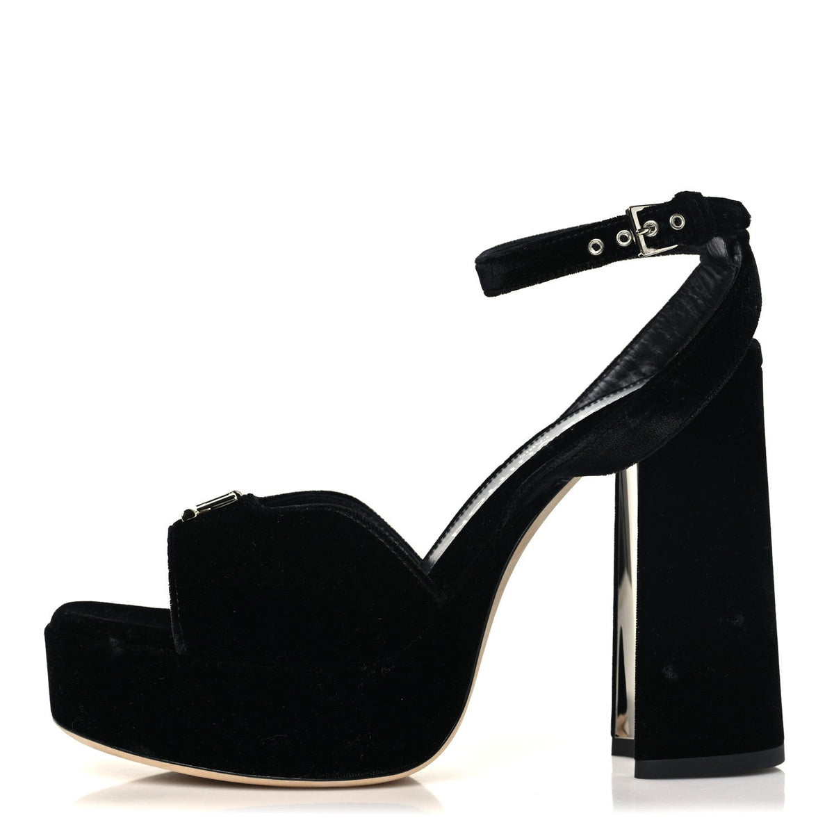 Calfskin Maya Platform Sandals Black