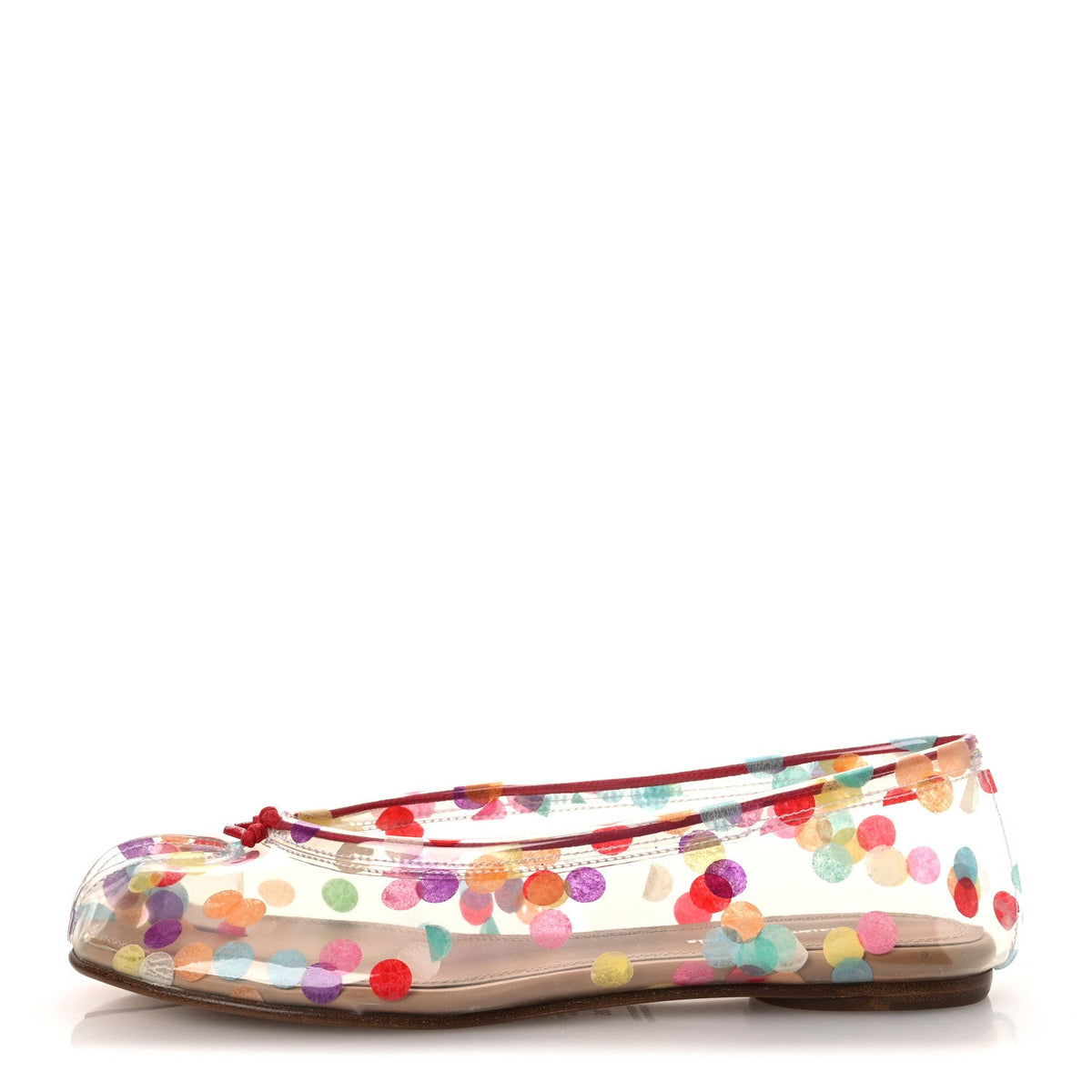 Maison Margielapvc Confetti Printed Tabi Ballerina Flats Multicolor