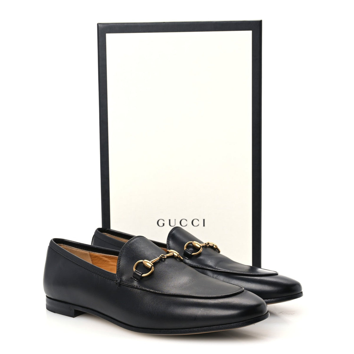 Gucci Calfskin Women's Jordaan Loafers 38.5 Black
