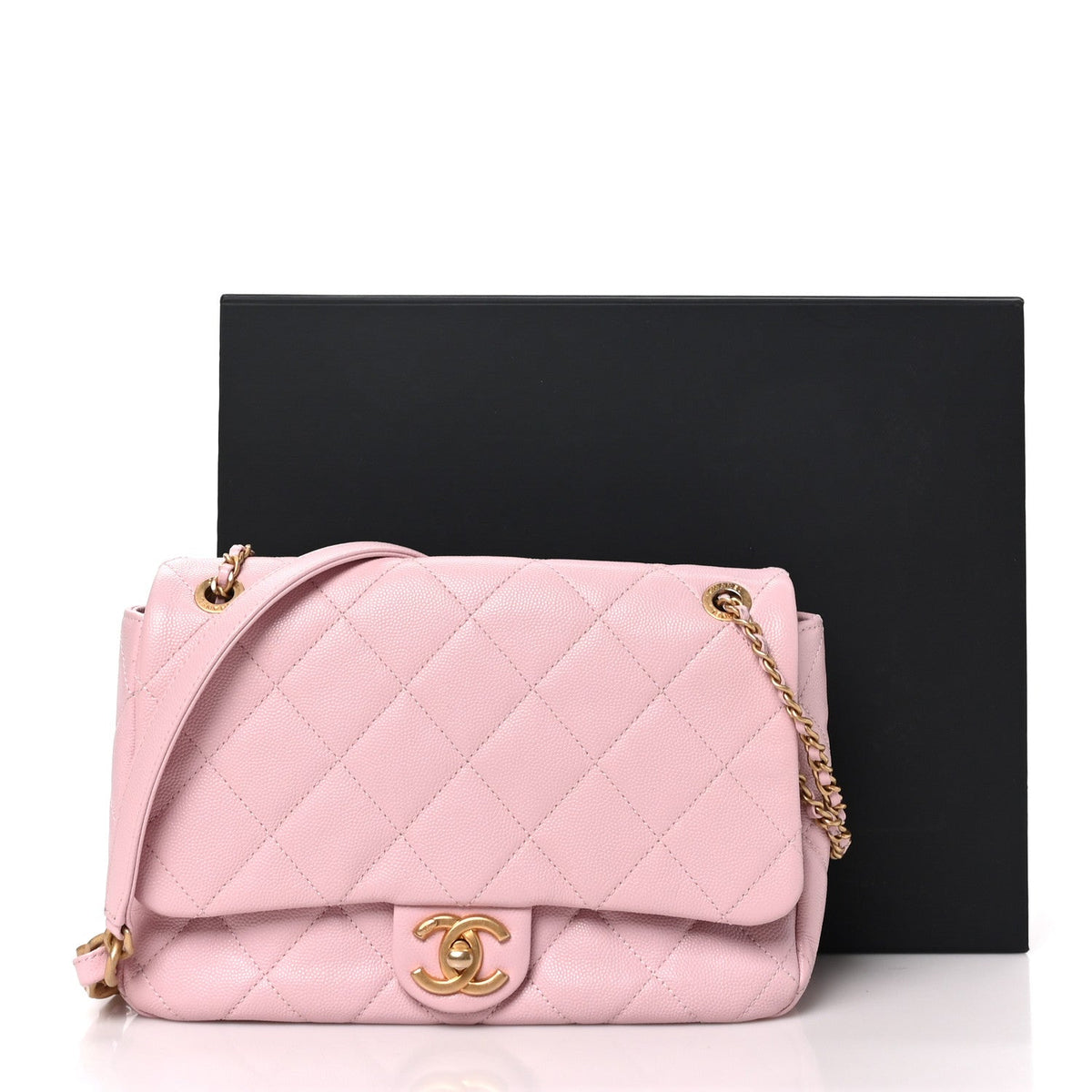 Medium Quilted Caviar Flap Shoulder Bag