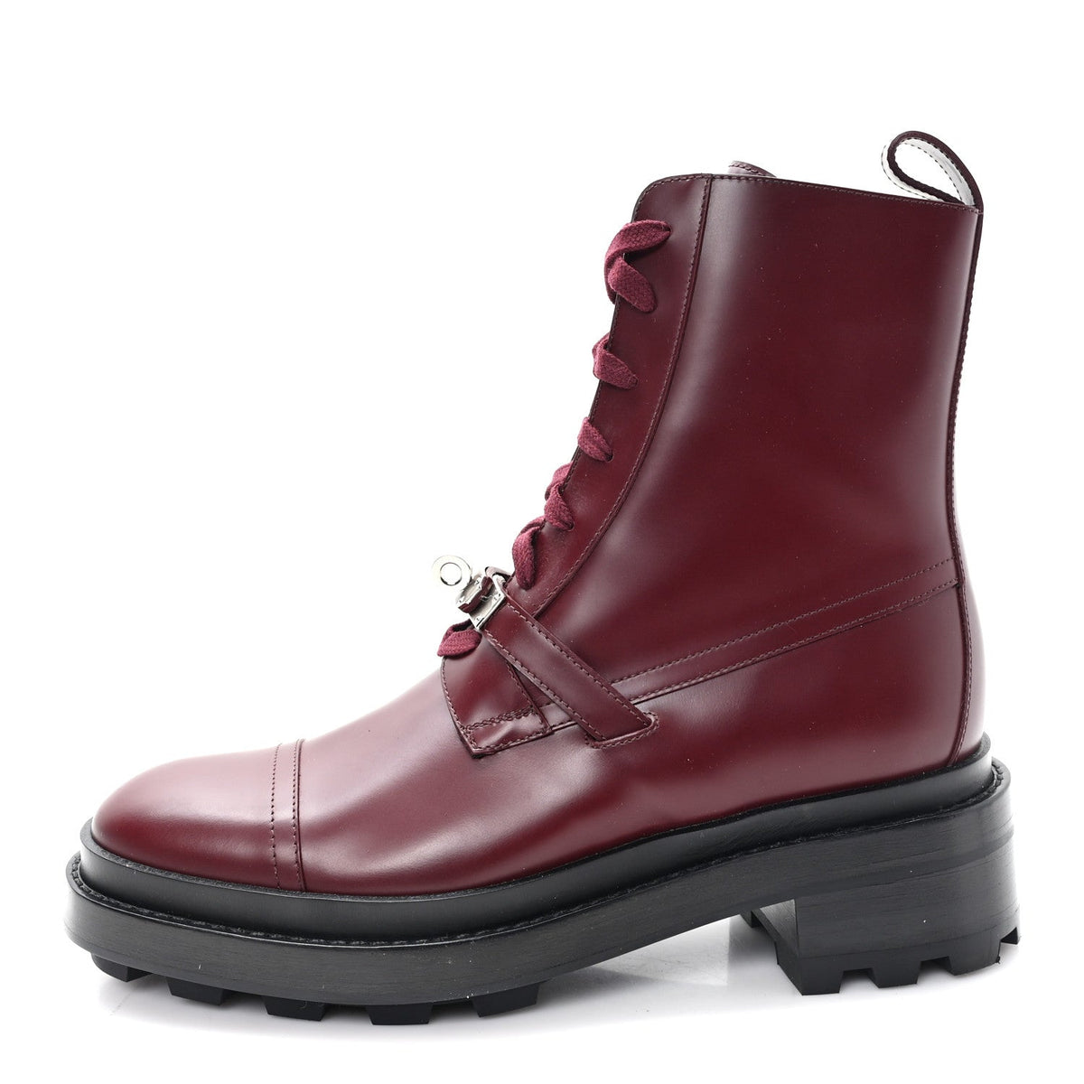 Glossed Calfskin Funk Ankle Boots Rouge H