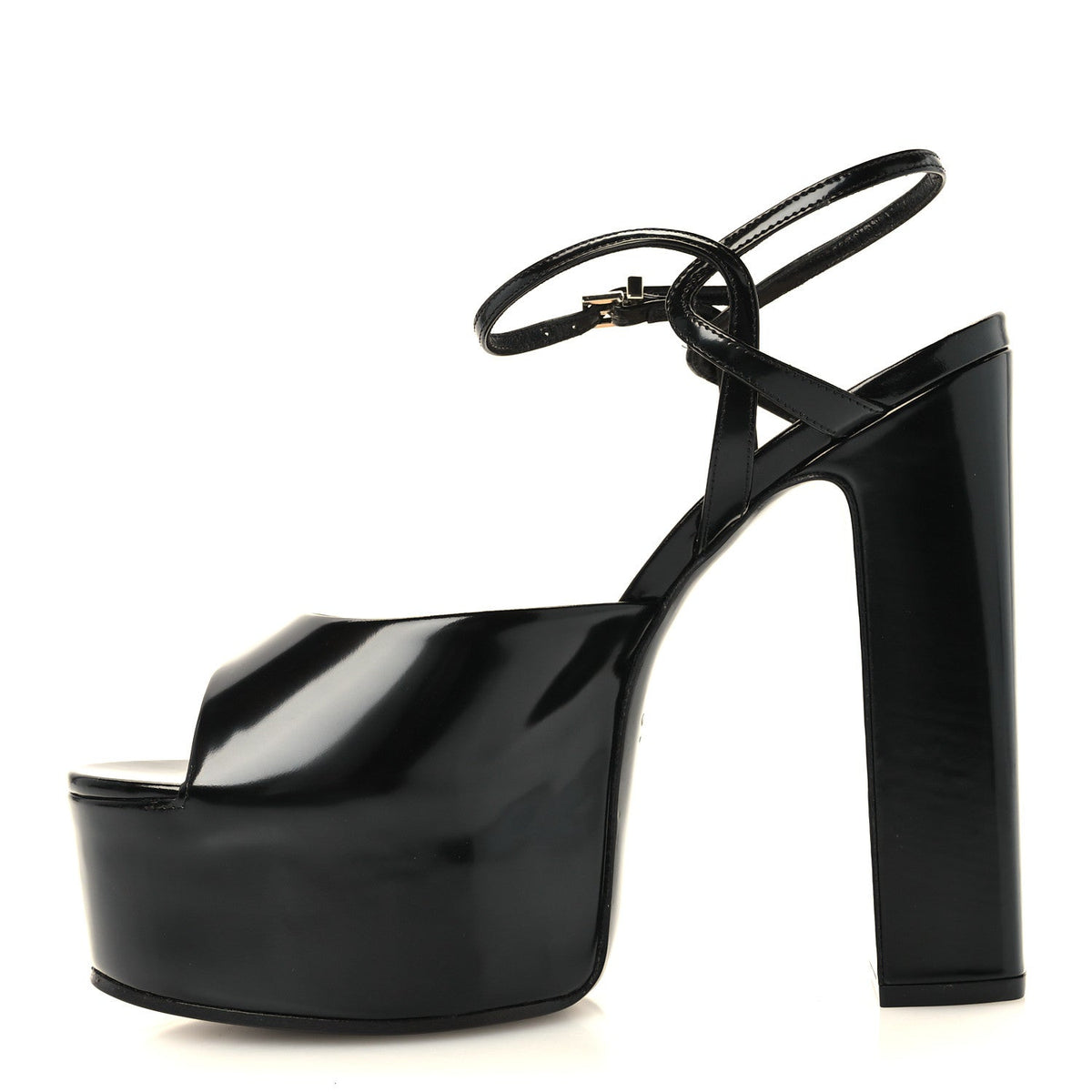 Regent Calfskin Nizza 95Mm Platform Sandals Black