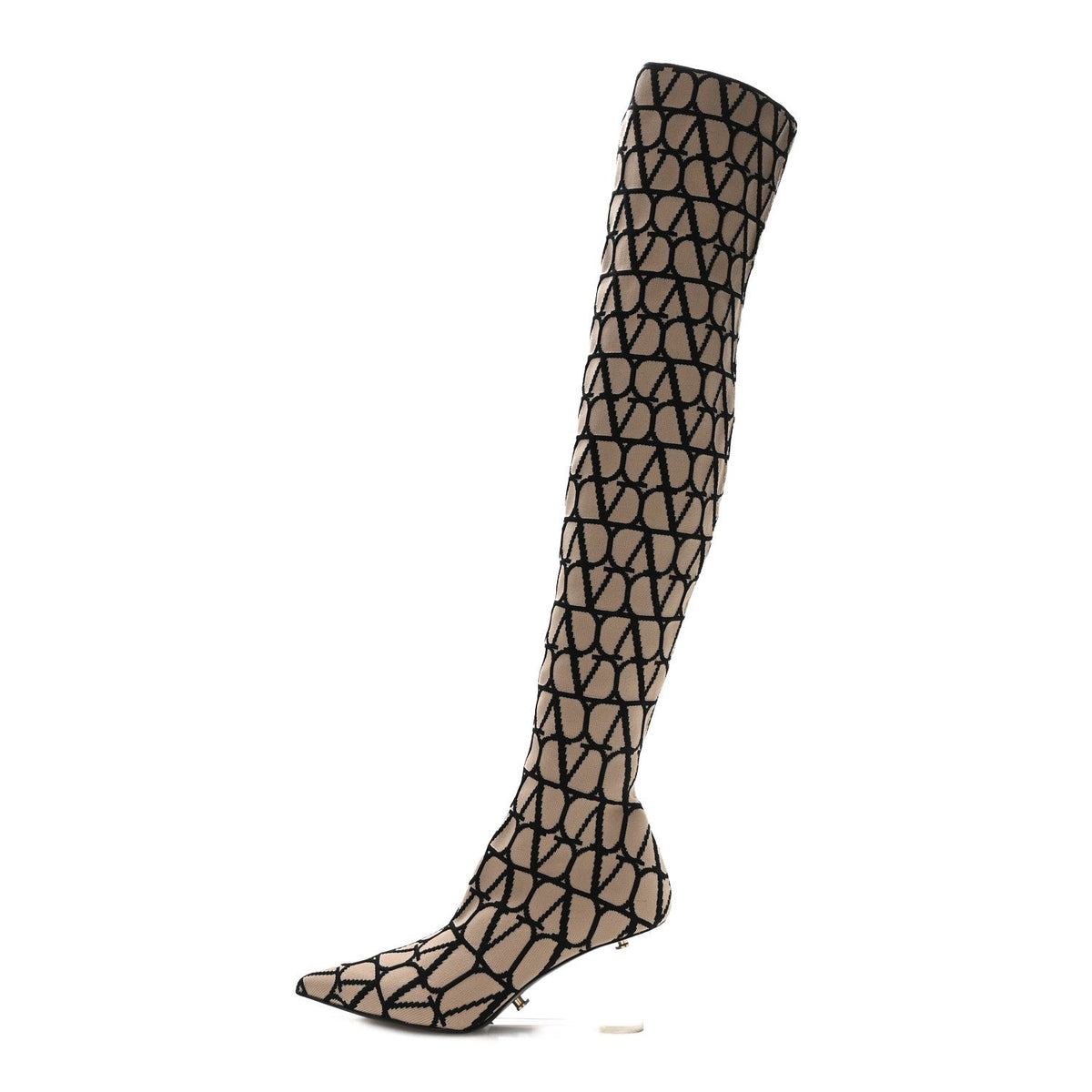 Garavanitoile Iconographe Calfskin VLogo Over The Knee 70Mm Boots Natu