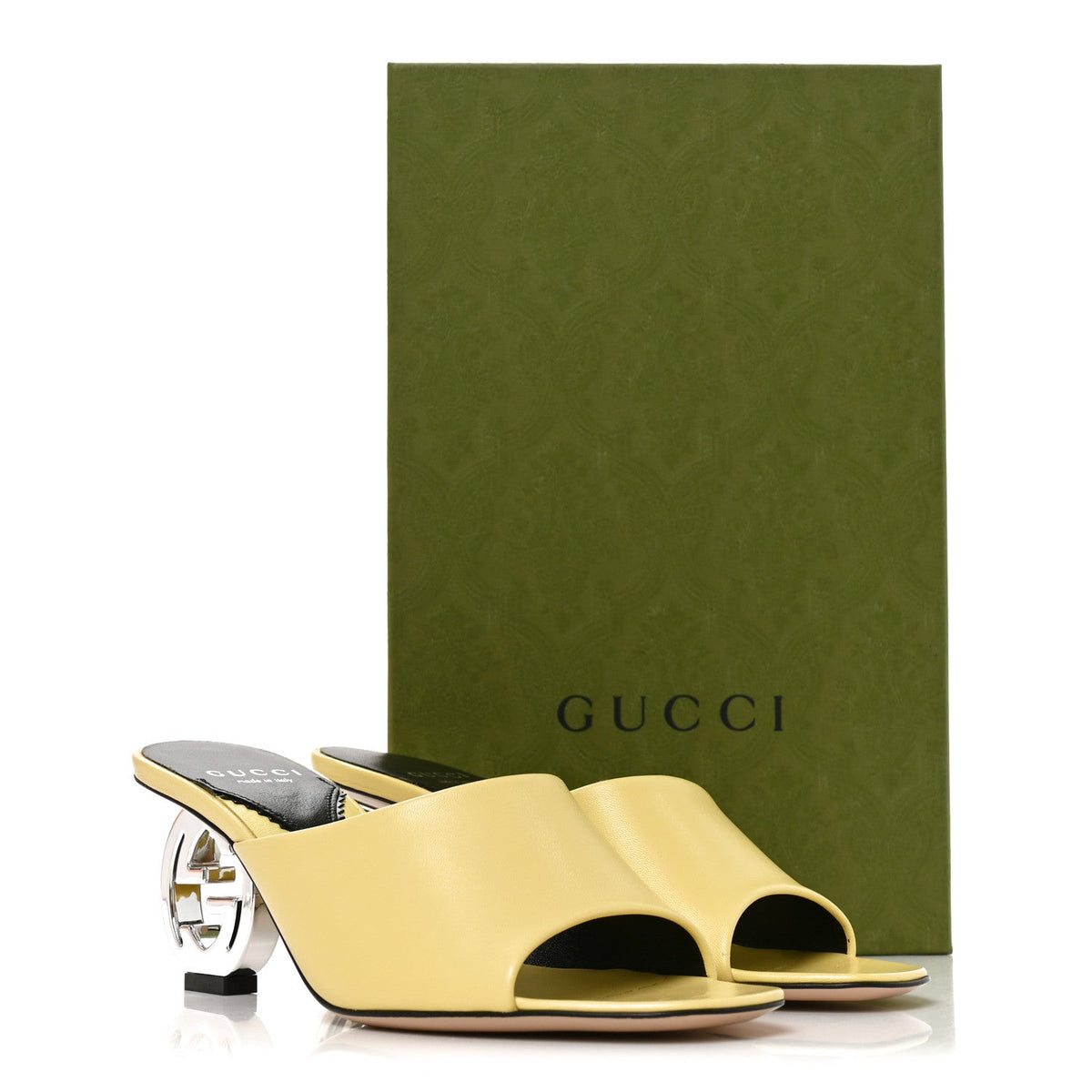Gucci Kidskin Women's Interlocking G Sandals 36.5 Banana