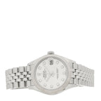 Rolex Stainless Steel 18K White Gold Diamond 31mm Datejust Watch Silver 278274
