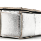 Bottega Veneta Metallic Lambskin Maxi Intrecciato Cassette Crossbody Bag Silver