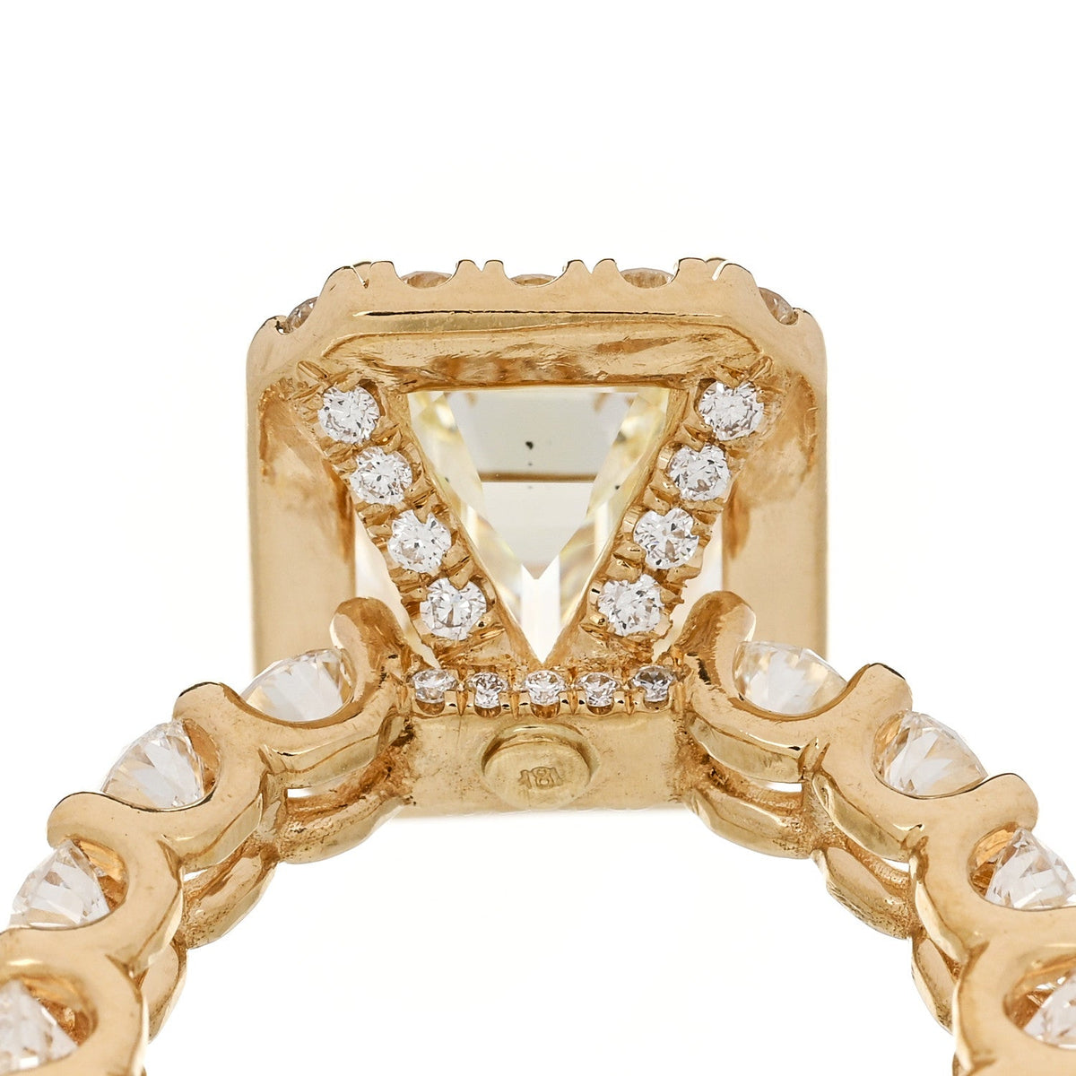 Parker & West by FASHIONPHILE18K Yellow Gold Diamond 4.94ct Emerald Cut Halo Engagement Ring 51 5.75
