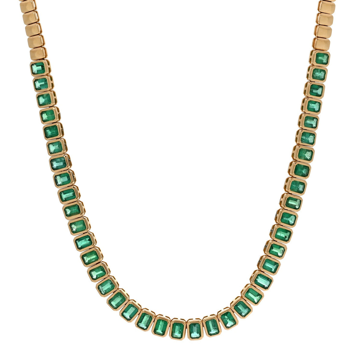 Anita Ko18K Yellow Gold Emerald Large Emerald Cut Bezel Choker Necklace