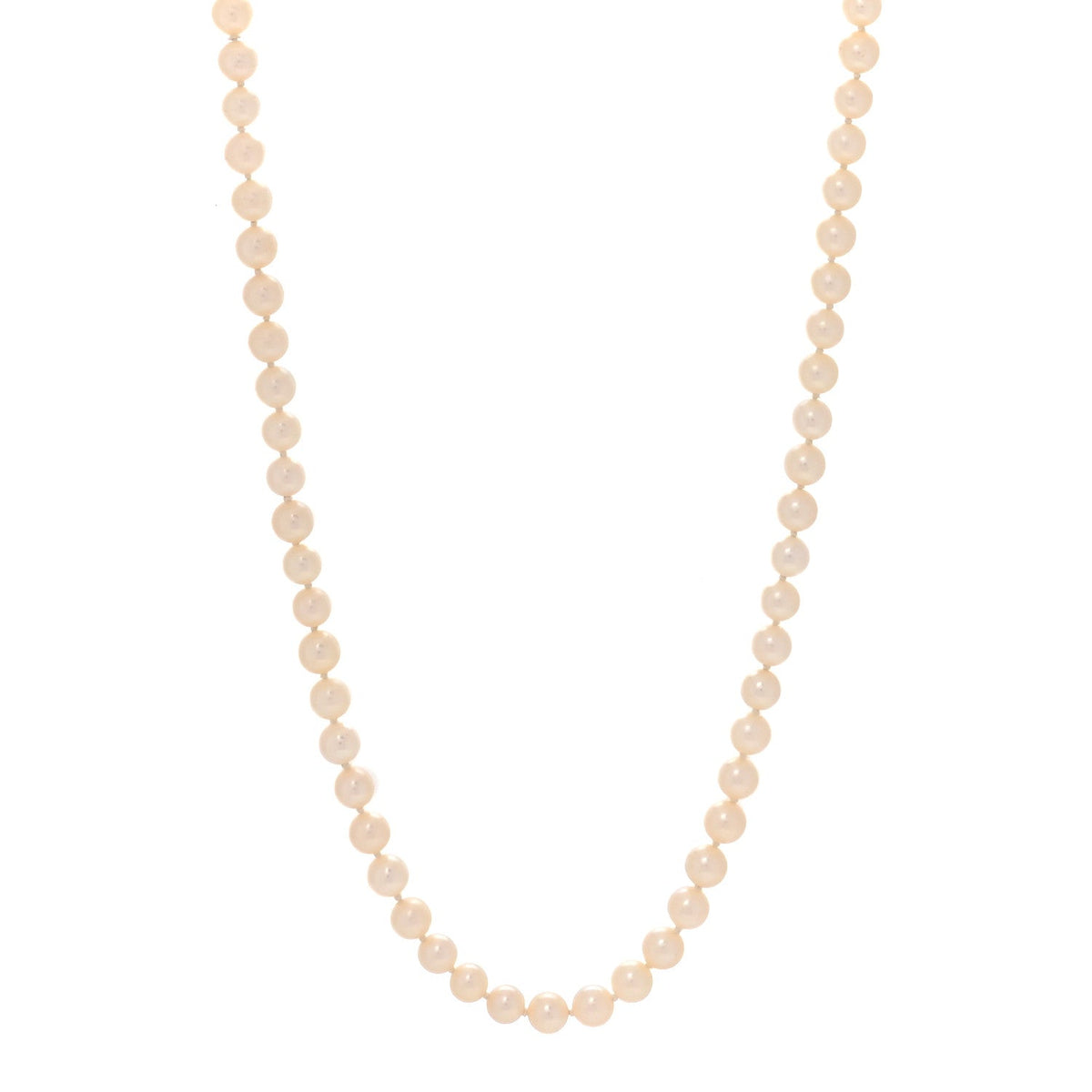 18K Yellow Gold Akoya Cultured Pearl 5-6mm Strand Necklace