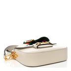 Gucci Calfskin Web Mini Horsebit 1955 Shoulder Bag Mystic White