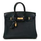 Hermes Togo Matte Alligator Birkin Touch 25 Vert Cypress