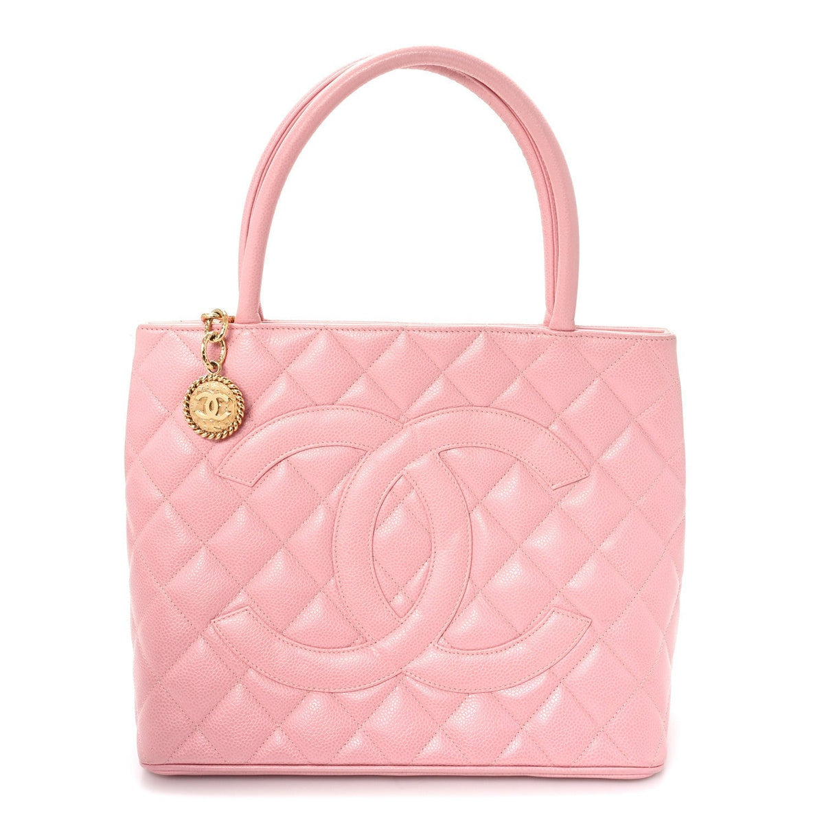 Chanel Caviar Quilted Medallion CC Tote Light Pink