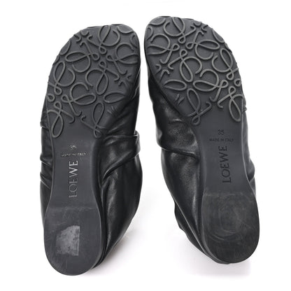 Loewe Lambskin Women's Pebble Ballerina Flats 35 Black