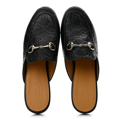 Gucci Guccissima Calfskin Women's Princetown Slippers 38 Black