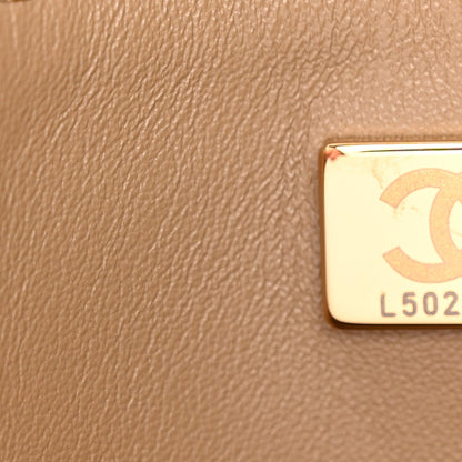Maxi Calfskin Suede Flap Shoulder Bag