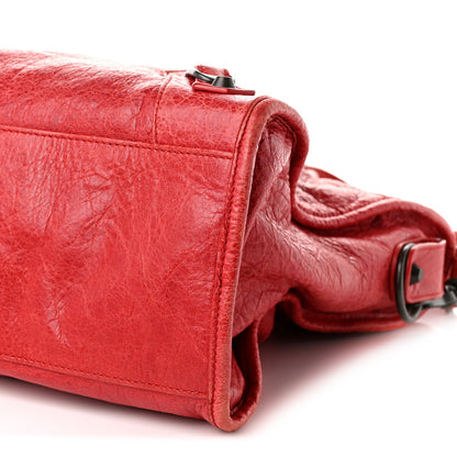 Agneau Classic Hardware City Rouge Coque Handbag