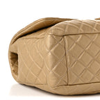 Chanel Metallic Calfskin Quilted Small XXL Travel Flap Bag Gold