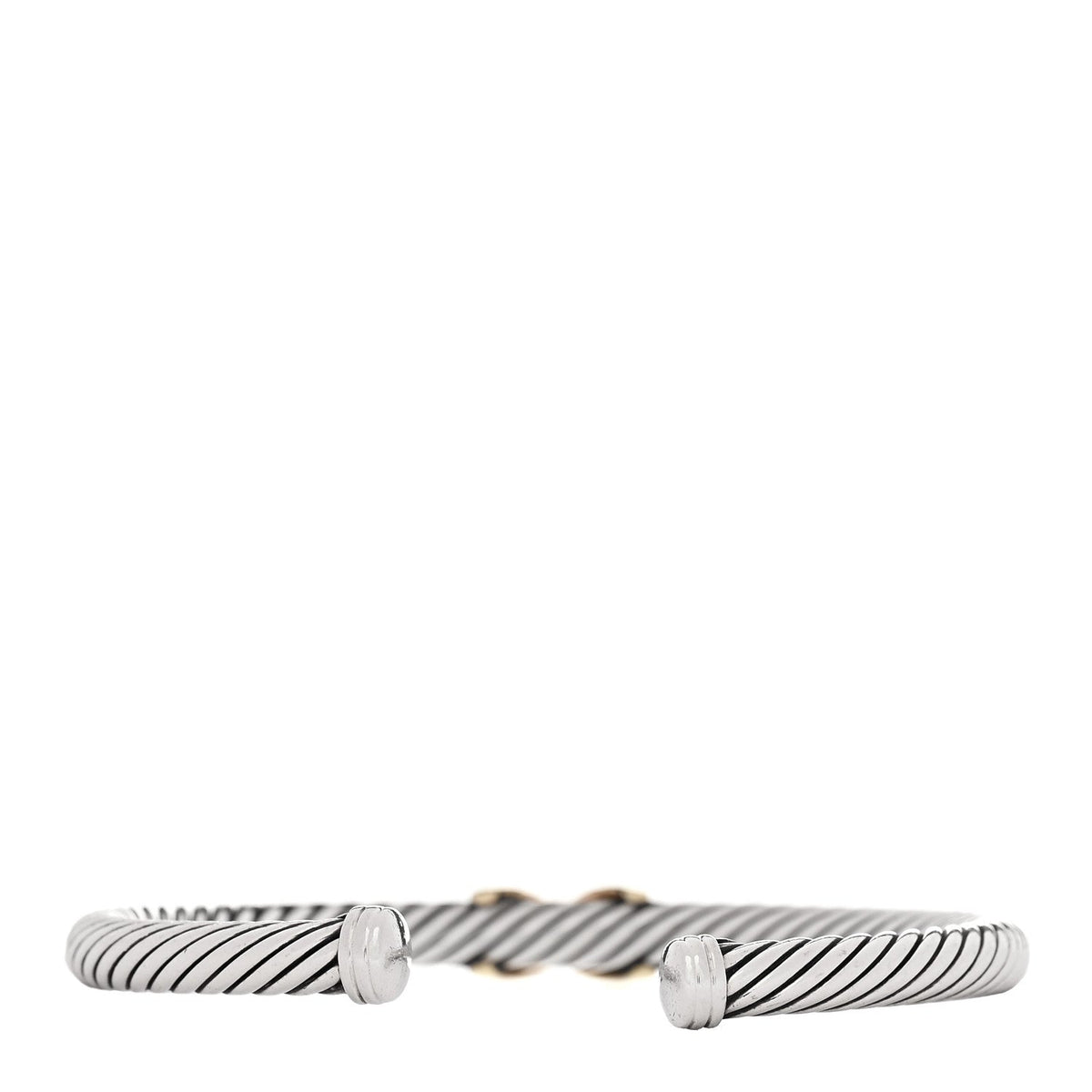 Sterling Silver 14K Yellow Gold 5mm X Station Cable Bracelet