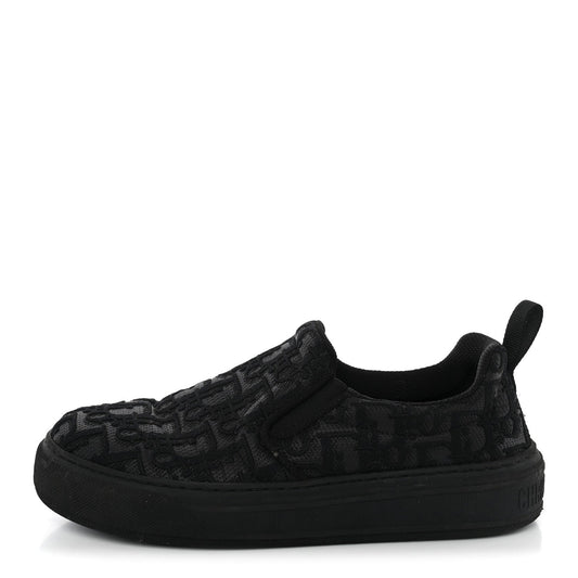 Shiny Technical Fabric Oblique Embroidered Solar Slip On Sneakers Blac