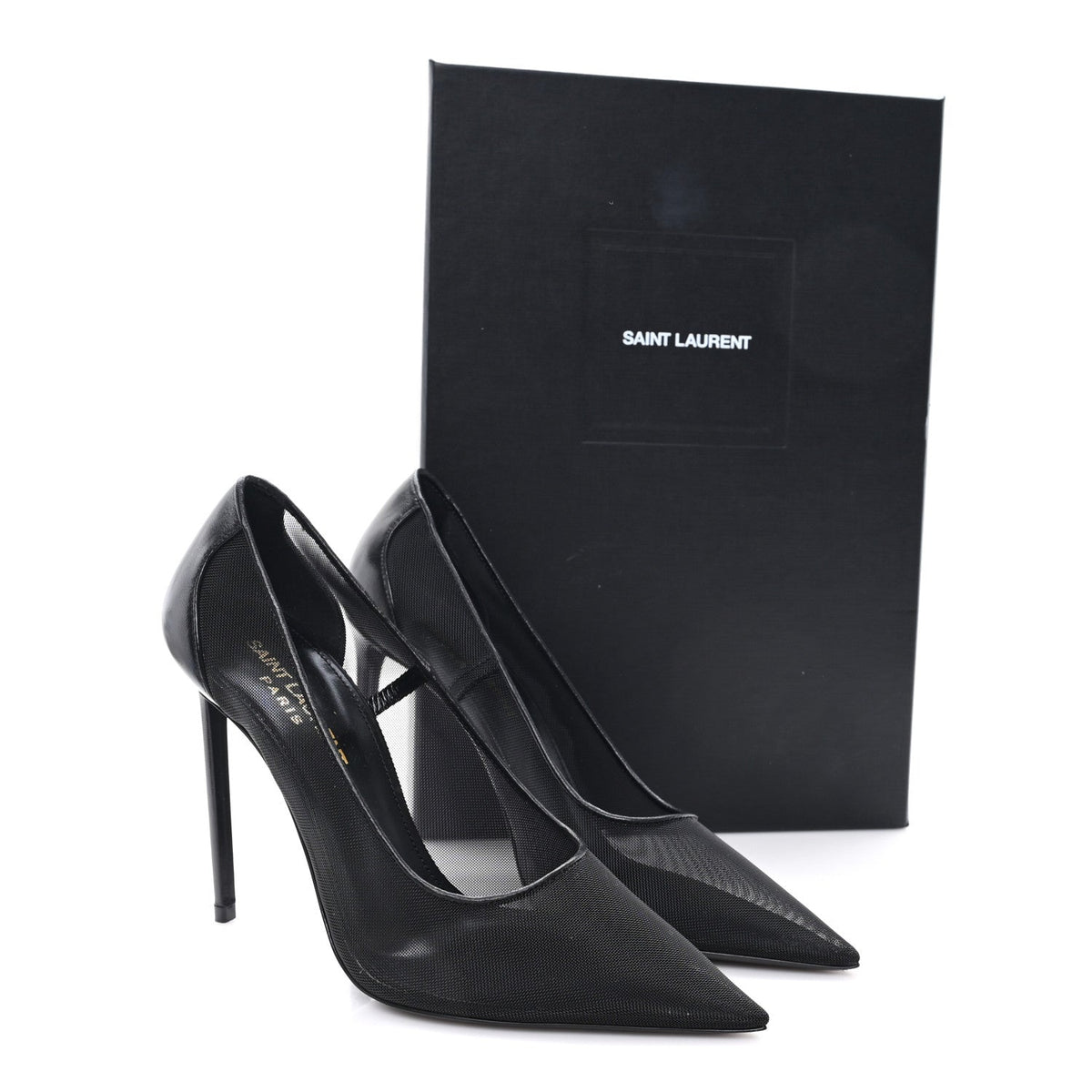 Saint Laurent Mesh Women's 105 Anja Pumps 36 Black