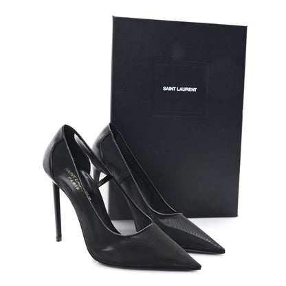 Saint Laurent Mesh Women's 105 Anja Pumps 36 Black