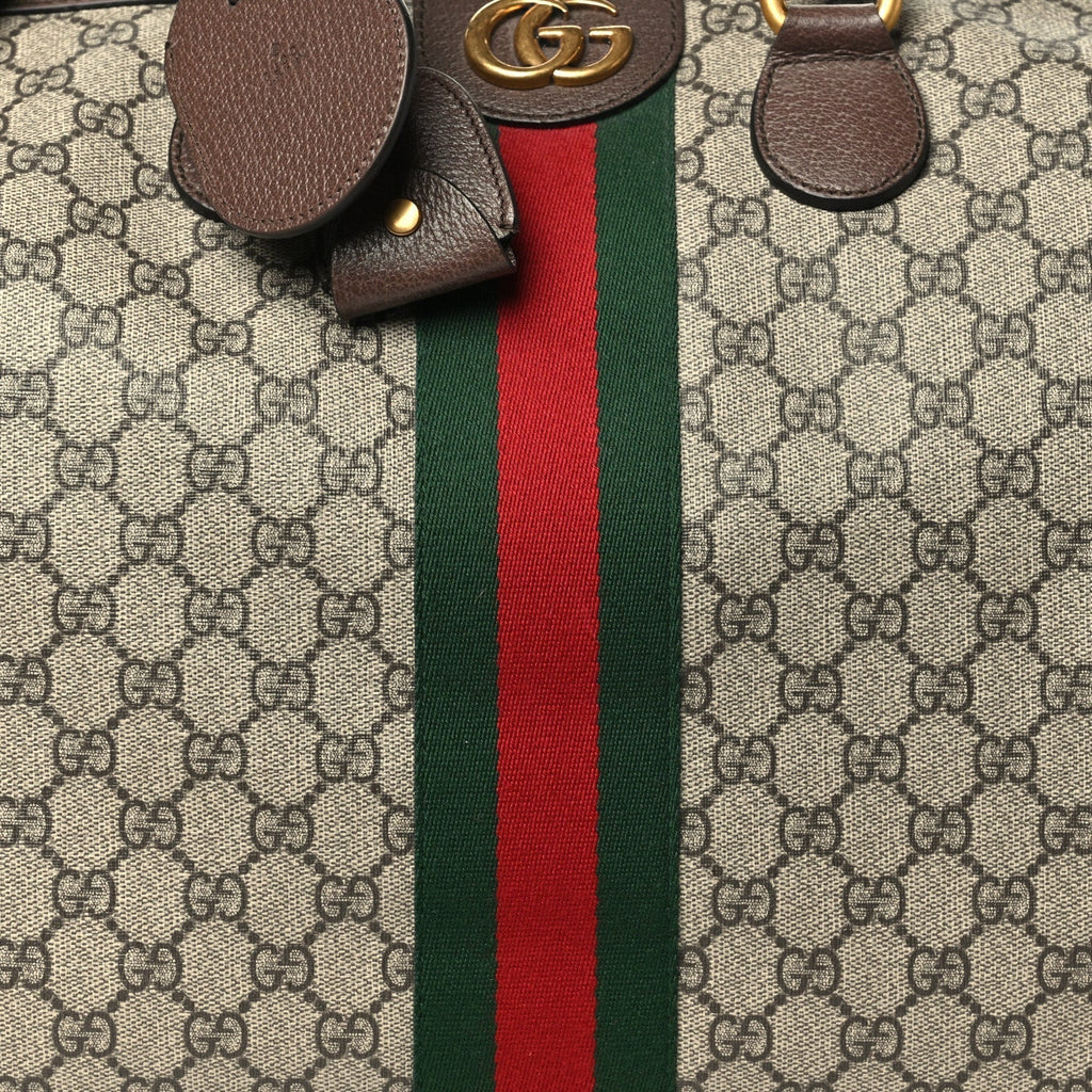 Gucci GG Supreme Monogram Medium Ophidia Carry-On Duffle Bag Beige Ebony