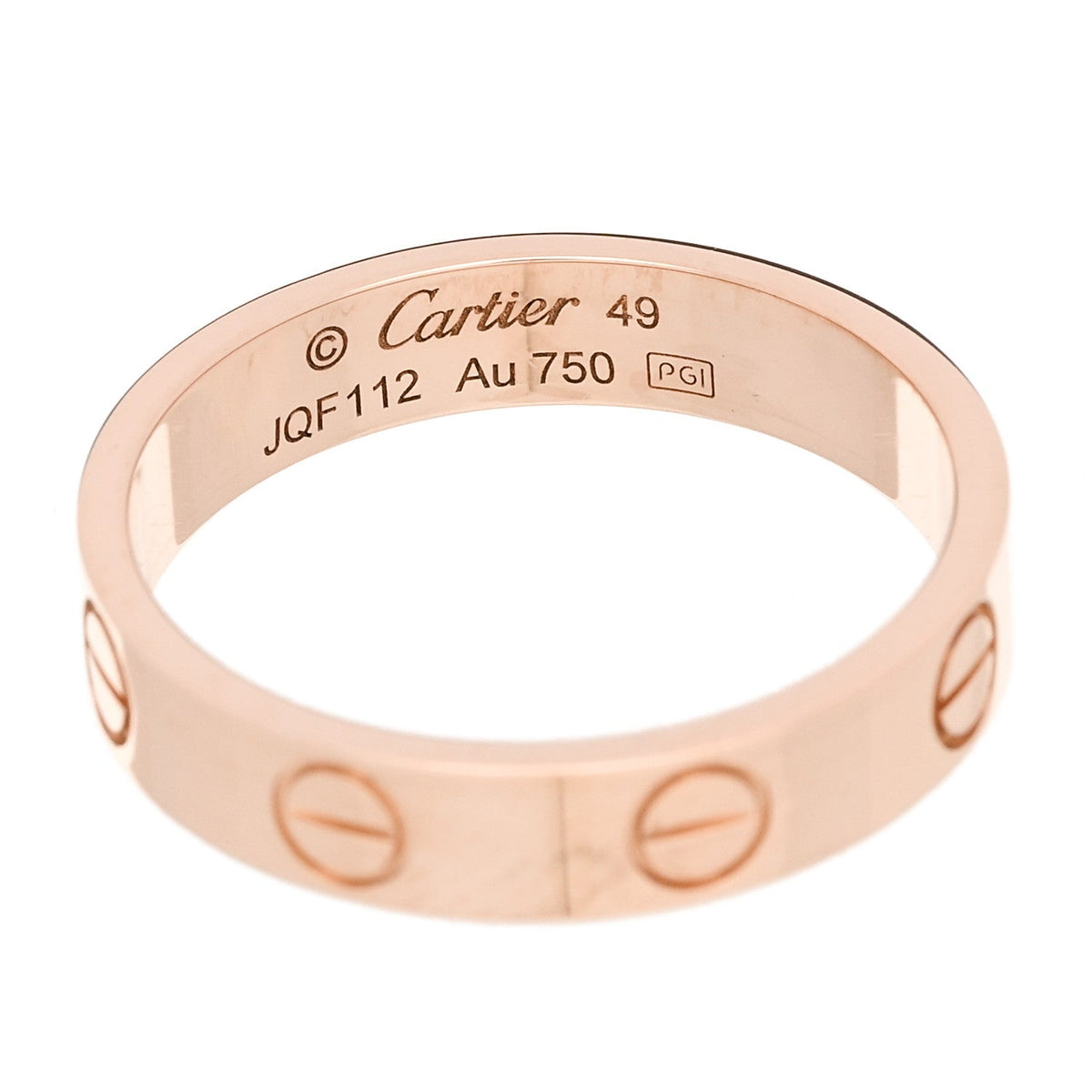 18K Pink Gold 3.5mm LOVE Wedding Band Ring 49 4.75