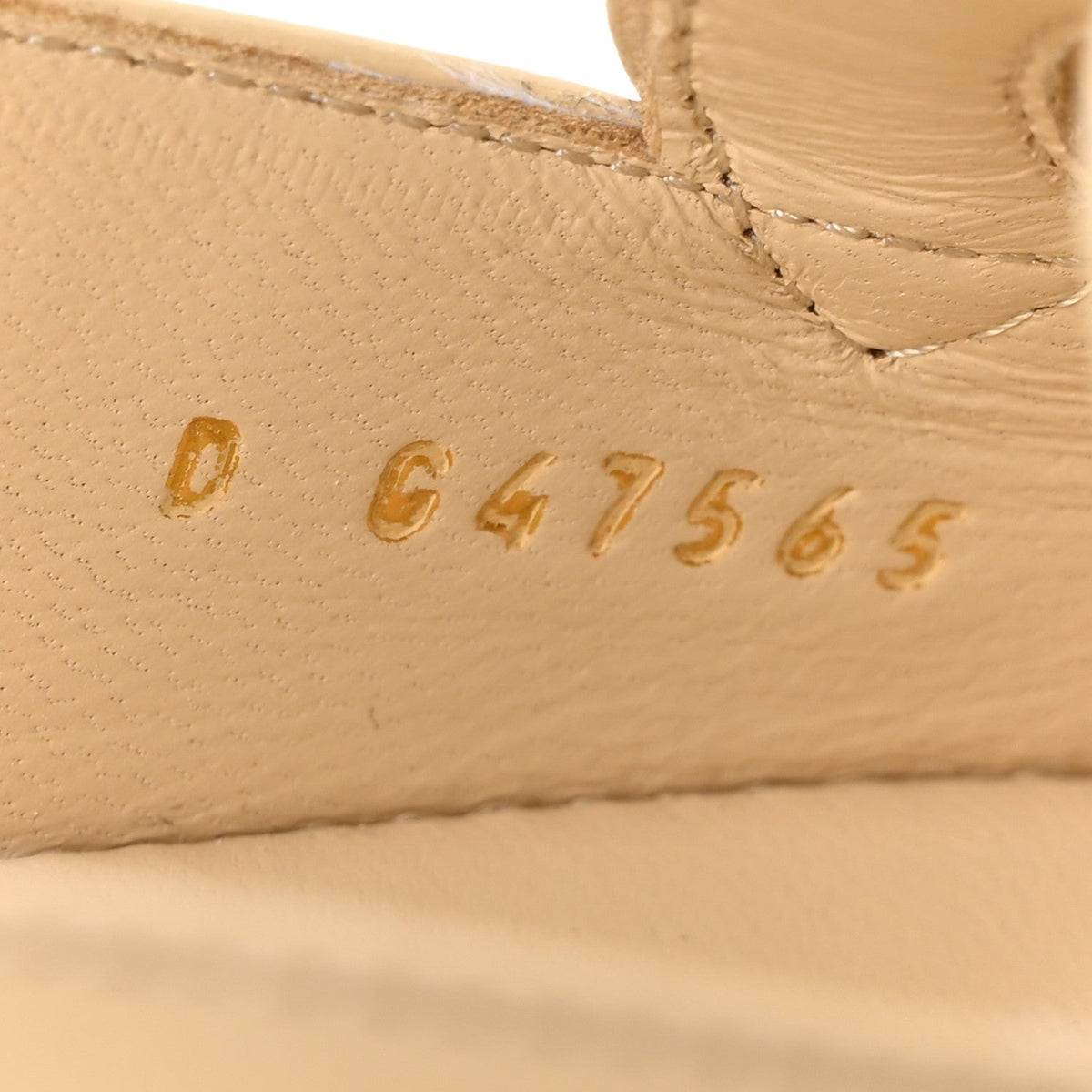 Chanel Shiny Crumpled Lambskin CC Cut Out Women's Sandals Beige