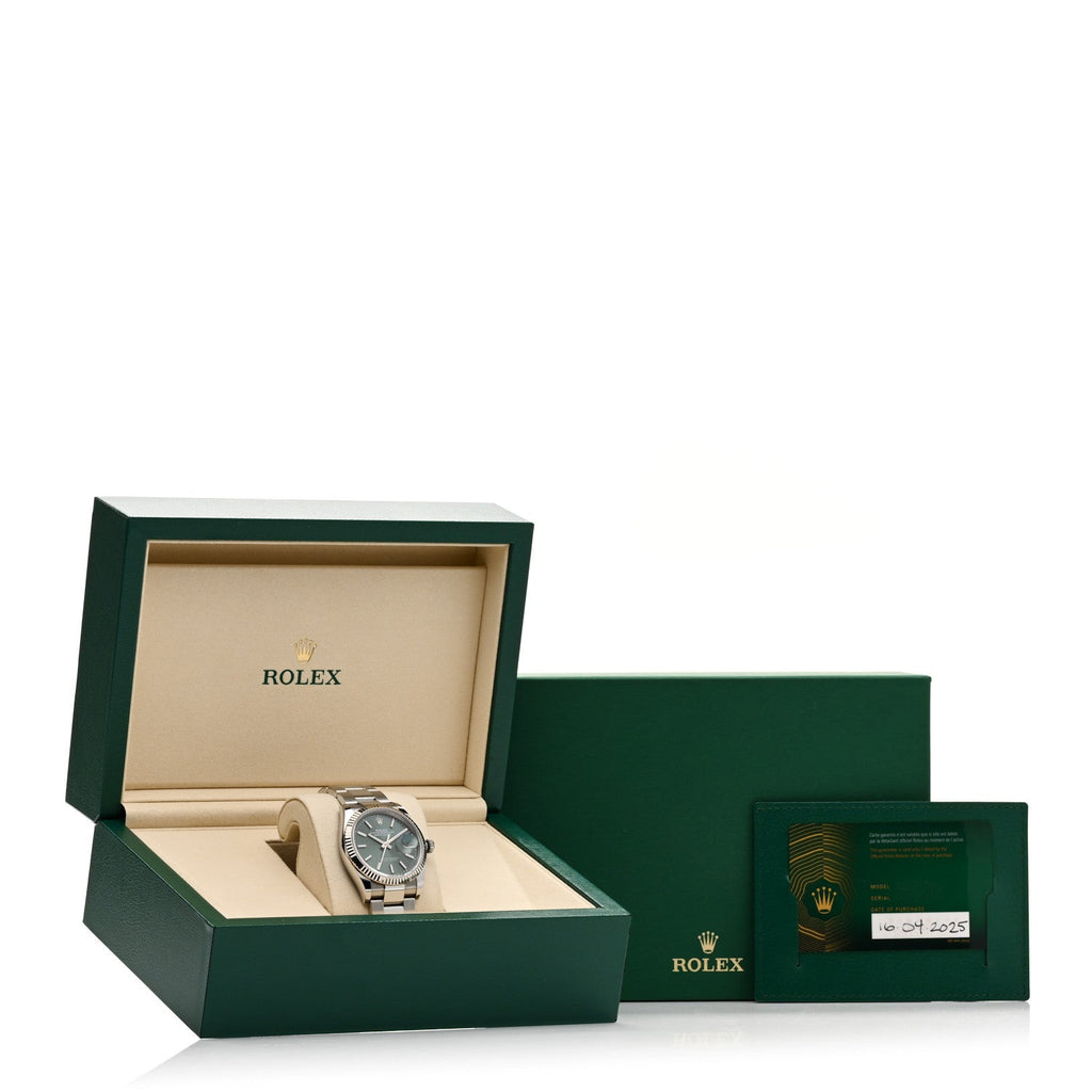 Rolex Stainless Steel 18K White Gold 36mm Datejust Watch 126234