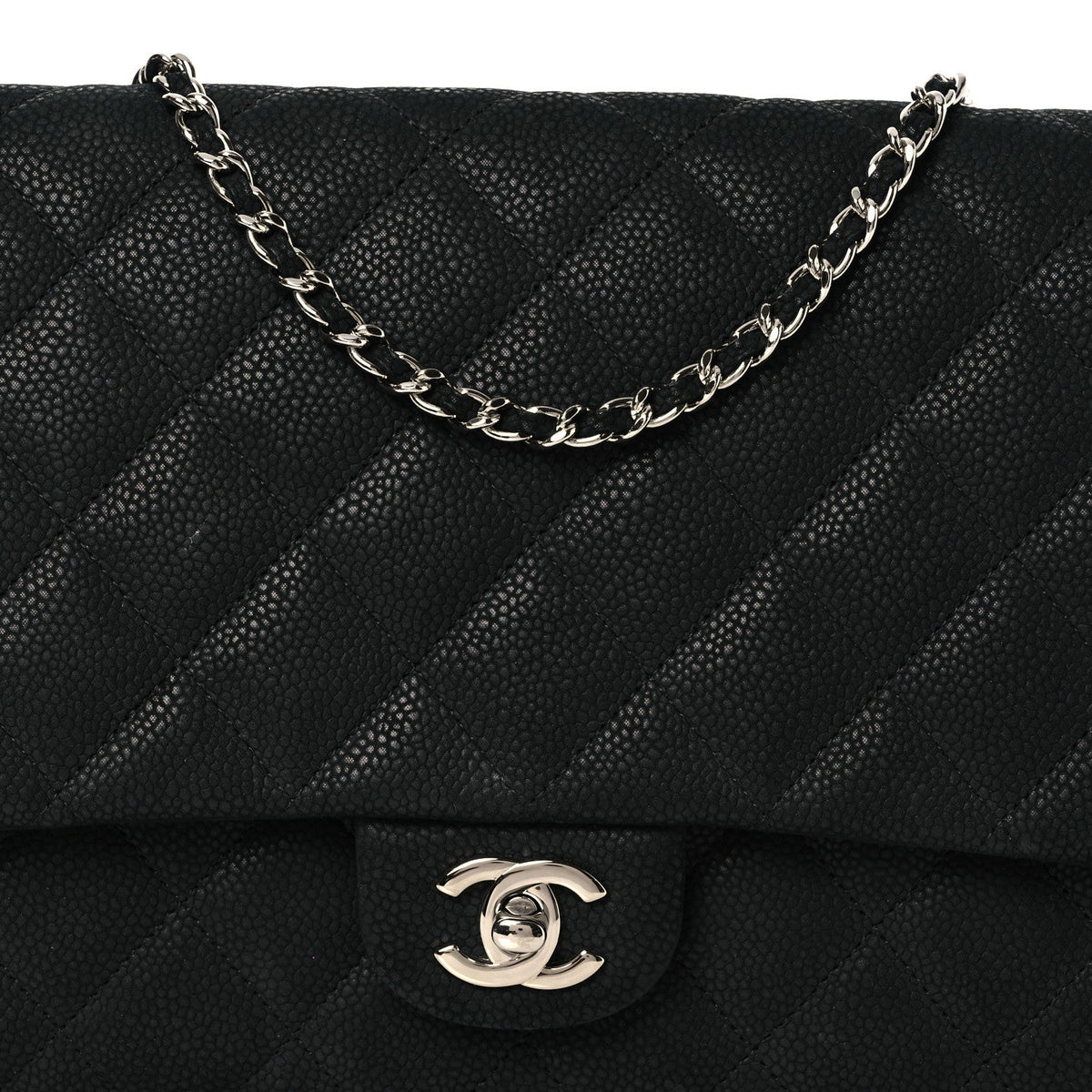 Quilted Caviar Clutch Bag