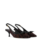Women's 6AM Slingback Pump Brown Monogram Leopard Canvas 1AJMOY