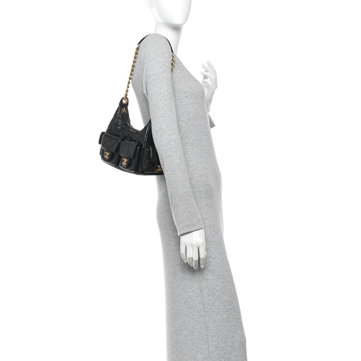 Quilted Lambskin Hobo Bag