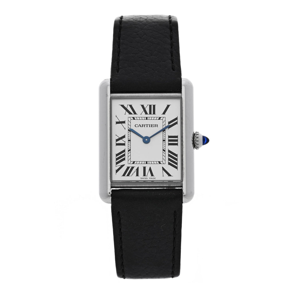 Cartier Stainless Steel Calfskin 25mm Must de Cartier Tank Quartz Watch