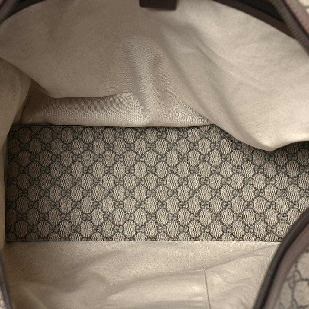 Gucci GG Supreme Monogram Medium Ophidia Carry-On Duffle Bag Beige Ebony
