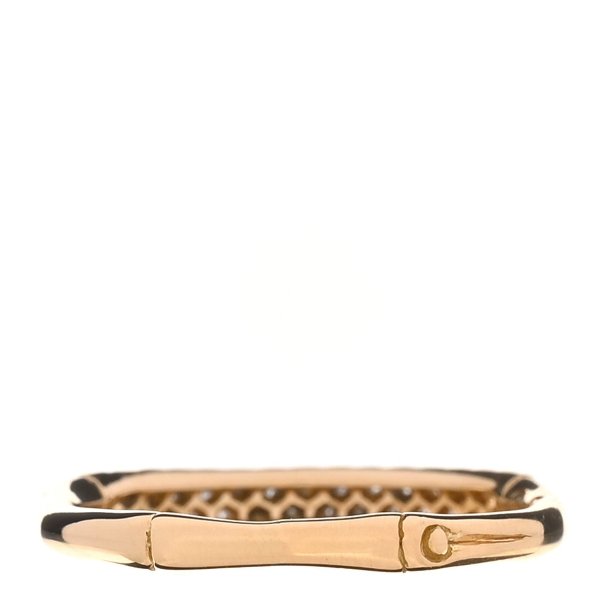 18K Yellow Gold Diamond Bamboo Slim Band Ring 50 5.25