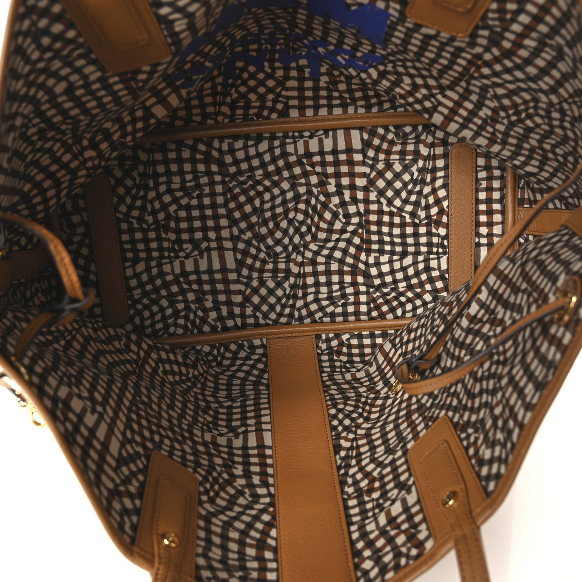 MCM Visetos Medium Liz Reversible Shopper Tote Cognac
