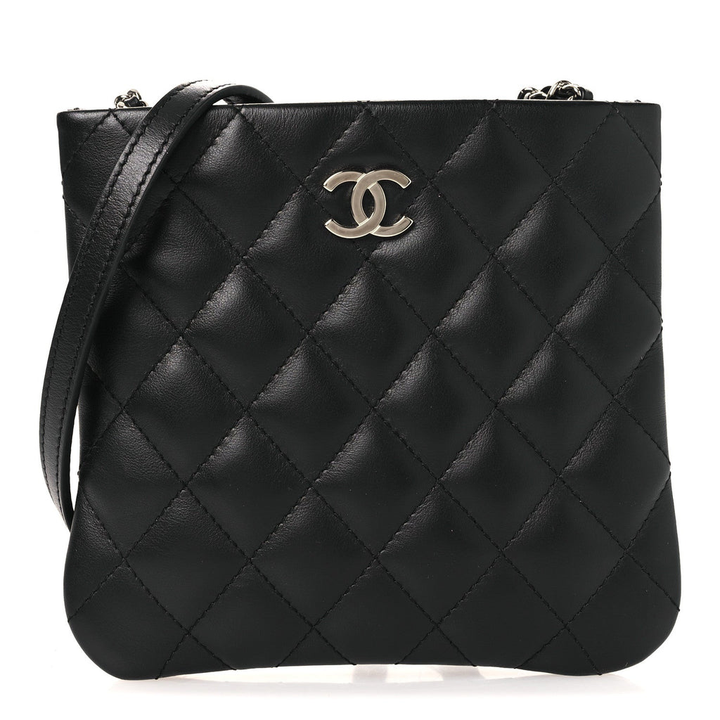 Chanel Lambskin Quilted Mini Crossbody Bag Black