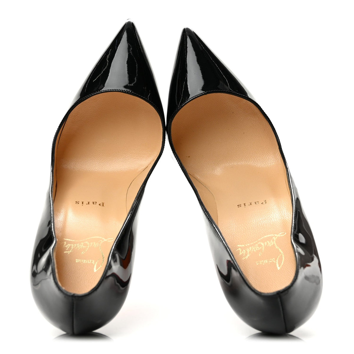 Christian Louboutin Patent Calfskin Women's Pigalle 120 Pumps 38.5 Black