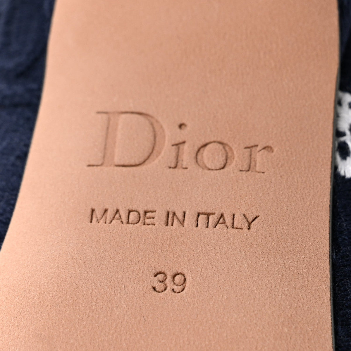 Christian Dior Embroidered Cotton Women's J'adior Slingback Pumps 39 Blue Ecru
