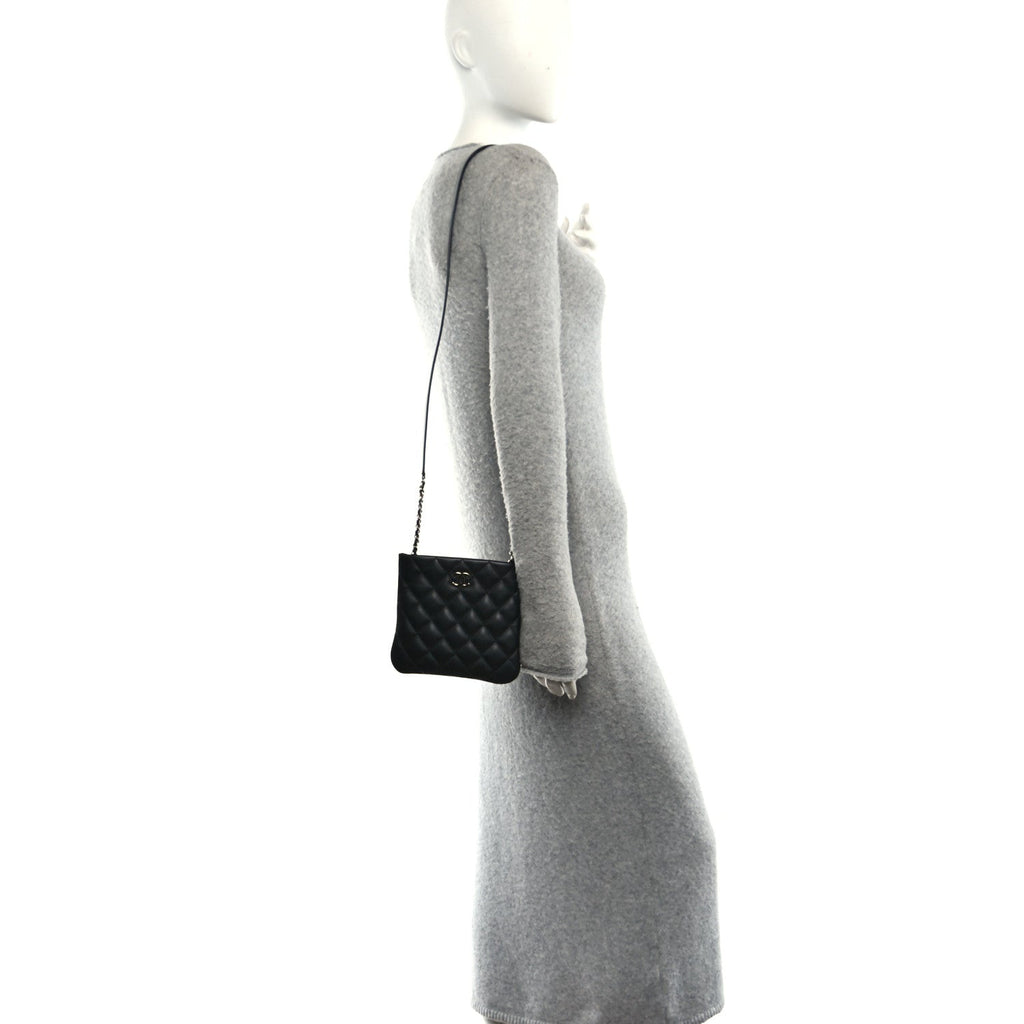 Chanel Lambskin Quilted Mini Crossbody Bag Black