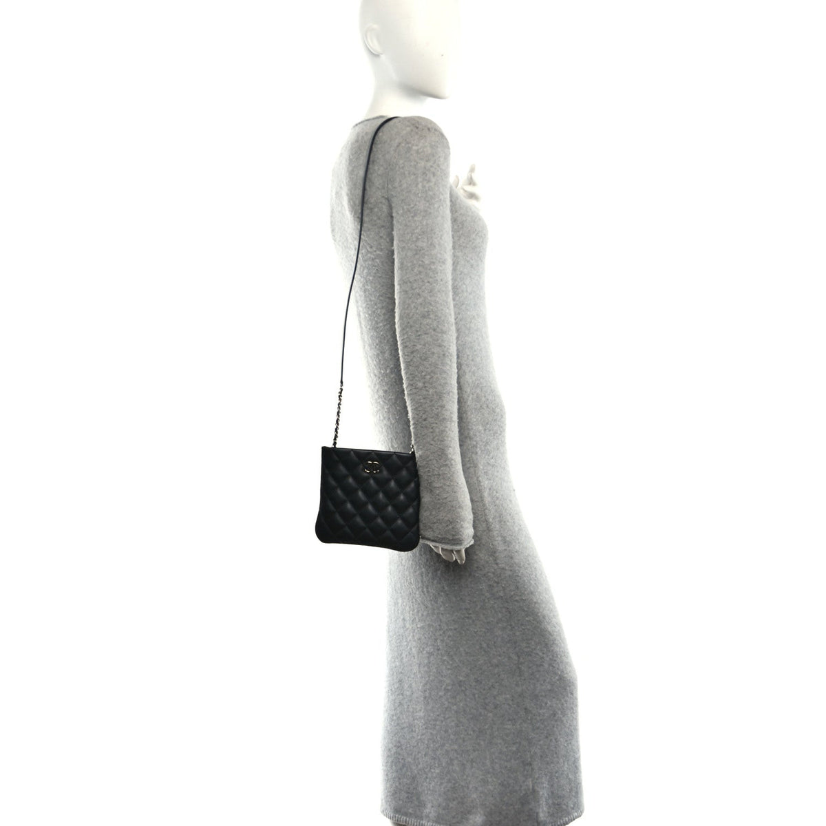Chanel Lambskin Quilted Mini Crossbody Bag Black