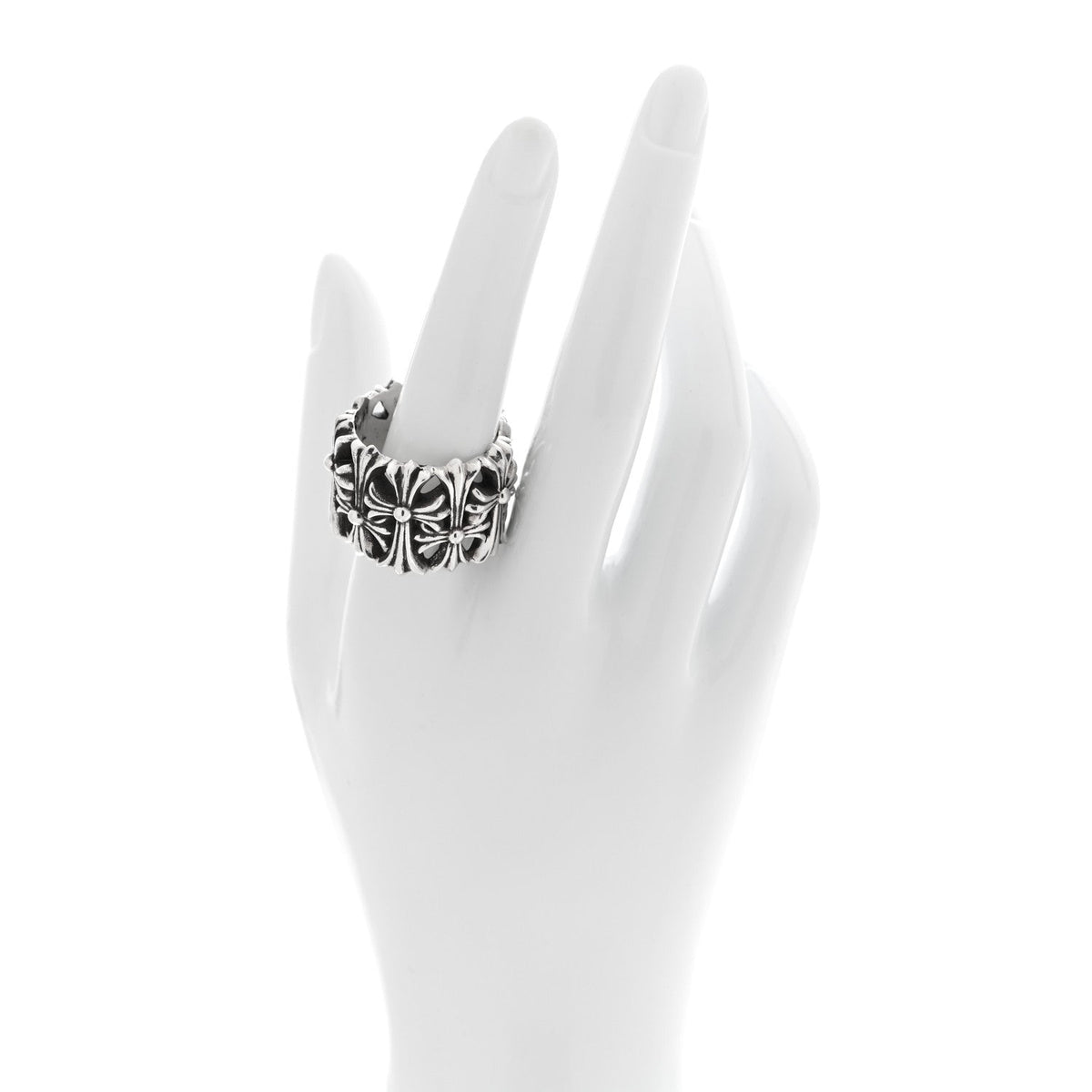 Chrome HeartsSterling Silver Cemetery Cross Ring 63 10.5